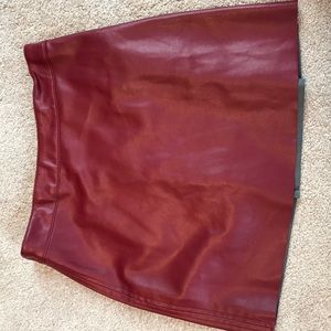 red leather skirt